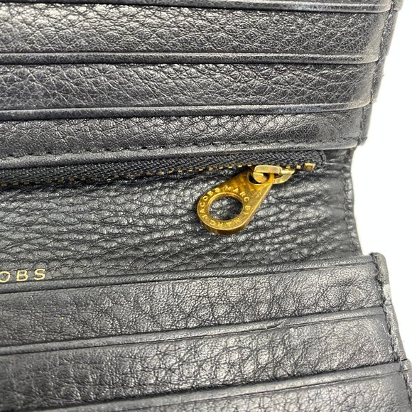 Marc Jacobs Black Cream Leather Dual Fold Wallet - Picture 4 of 8